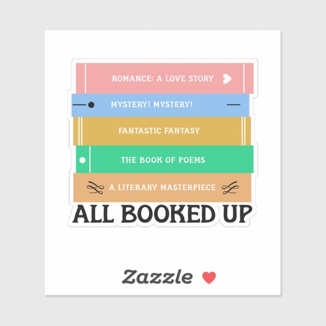All Booked Up Bookstack Sticker (Sheet)