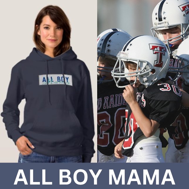 All Boy Mama Cute Navy Blue Hoodie (Creator Uploaded)