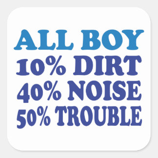 All Boy Square Sticker