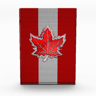 All Canadian Red Maple Leaf on Carbon Fiber Print Award