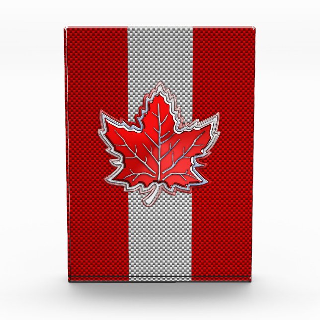 All Canadian Red Maple Leaf on Carbon Fiber Print Award (Front)