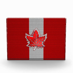 All Canadian Red Maple Leaf on Carbon Fiber Print Award