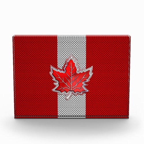 All Canadian Red Maple Leaf on Carbon Fiber Print Award