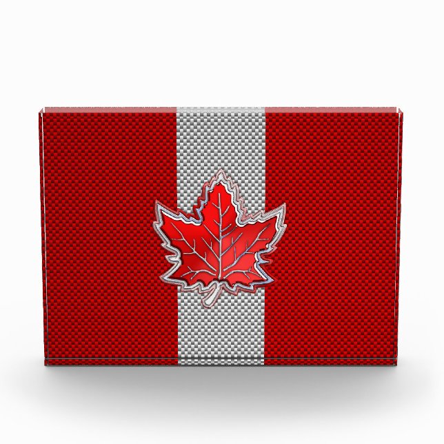 All Canadian Red Maple Leaf on Carbon Fiber Print Award (Front)