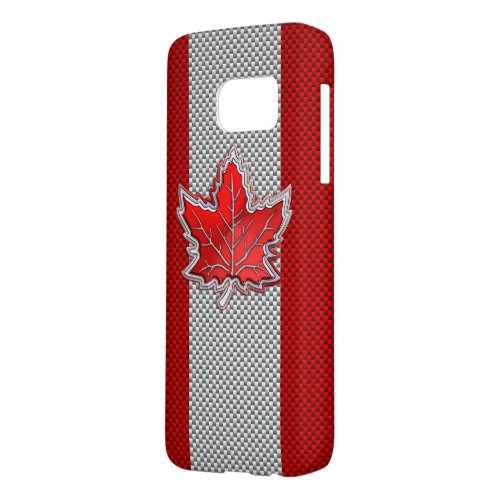 All Canadian Red Maple Leaf on Carbon Fiber Print Samsung Galaxy S7 Case