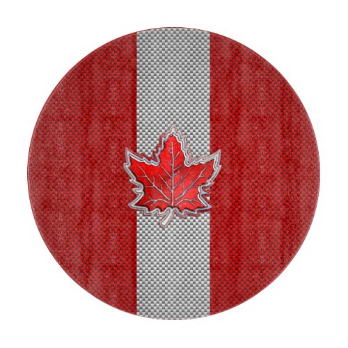 All Canadian Red Maple Leaf on Carbon Fiber Print Cutting Board