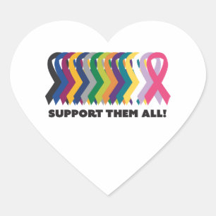 All Cancer Awareness Heart Sticker