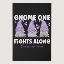All Cancer Awareness Lavender Ribbon Gnome Faux Canvas Print