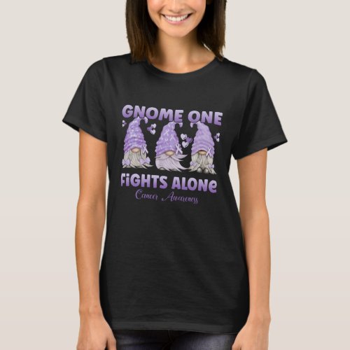 All Cancer Awareness Lavender Ribbon Gnome T_Shirt