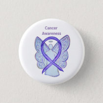 All Cancer Awareness Lavender Ribbon Pin Button