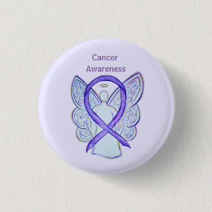 All Cancer Awareness Lavender Ribbon Pin Buttons