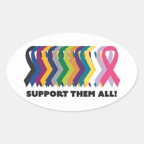 All Cancer Awareness Oval Sticker