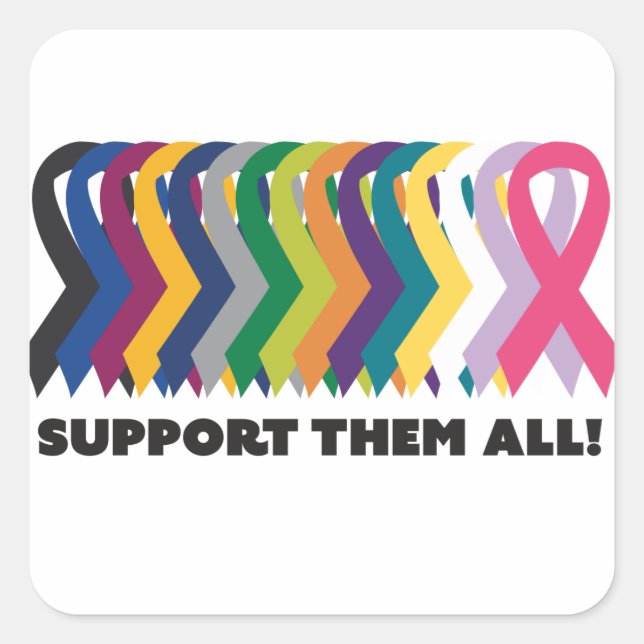 All Cancer Awareness Square Sticker (Front)