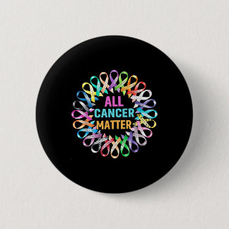 All Cancer Colorful Ribbons Cancer Awareness Button