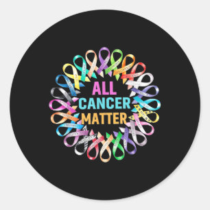 All Cancer Colorful Ribbons Cancer Awareness Classic Round Sticker