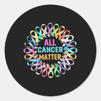 All Cancer Colorful Ribbons Cancer Awareness Classic Round Sticker