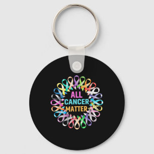 All Cancer Colorful Ribbons Cancer Awareness Keychain