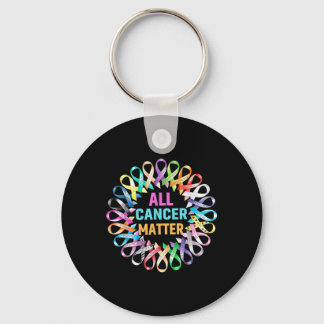 All Cancer Colorful Ribbons Cancer Awareness Keychain