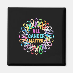 All Cancer Colorful Ribbons Cancer Awareness Magnet