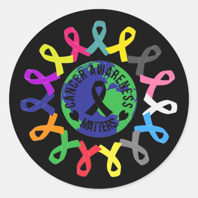 All Cancer Matters Awareness Cancer Support All Ri Classic Round Sticker (Front)