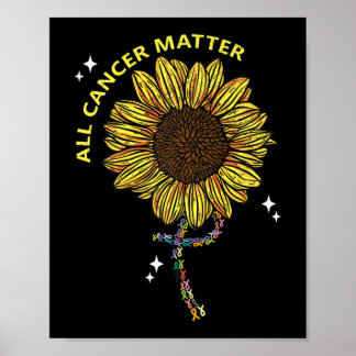 All Cancer Matters Awareness Cross All Ribbons 1  Poster