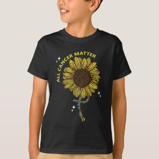 All Cancer Matters Awareness Cross All Ribbons 1  T-Shirt