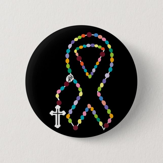 All Cancer Matters Awareness Cross All Ribbons  Button (Front)