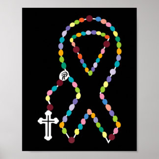 All Cancer Matters Awareness Cross All Ribbons  Poster