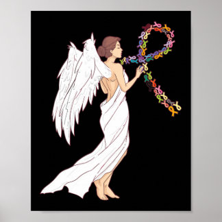 All Cancer Matters Awareness Day Angel Ribbon  Poster