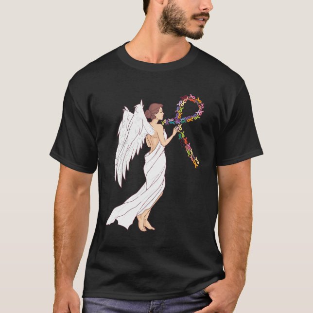 All Cancer Matters Awareness Day Angel Ribbon  T-Shirt (Front)