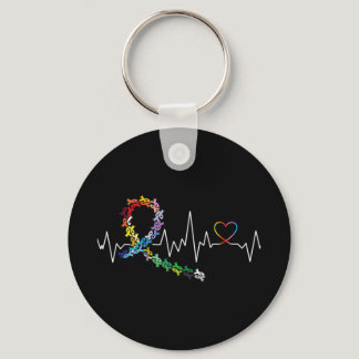 All Cancer Matters Awareness Day Heartbeat 3  Keychain