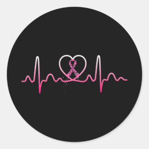 All Cancer Matters Awareness Day Heartbeat Classic Round Sticker