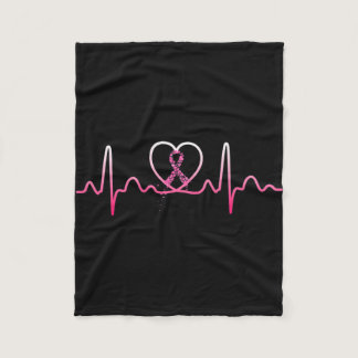 All Cancer Matters Awareness Day Heartbeat  Fleece Blanket