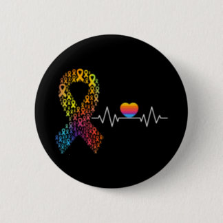 All Cancer Matters Awareness Day Heartbeat Ribbon  Button