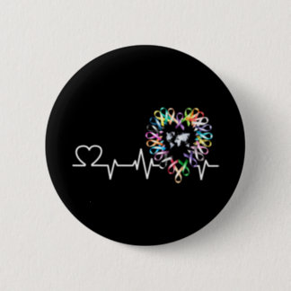 All Cancer Matters Awareness Day Heartbeat Ribbon  Button