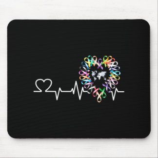 All Cancer Matters Awareness Day Heartbeat Ribbon  Mouse Pad