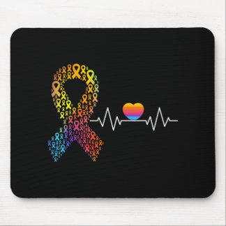 All Cancer Matters Awareness Day Heartbeat Ribbon  Mouse Pad