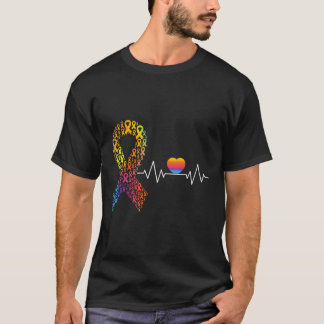 All Cancer Matters Awareness Day Heartbeat Ribbon  T-Shirt