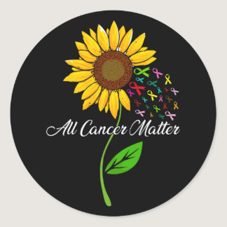 All Cancer Matters Awareness Day Ribbon  Classic Round Sticker