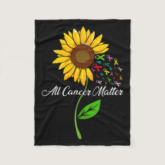 All Cancer Matters Awareness Day Ribbon  Fleece Blanket