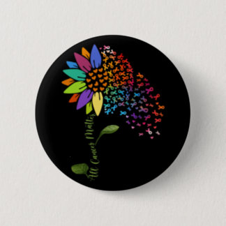 All Cancer Matters Awareness Day Sunflower Ribbon  Button