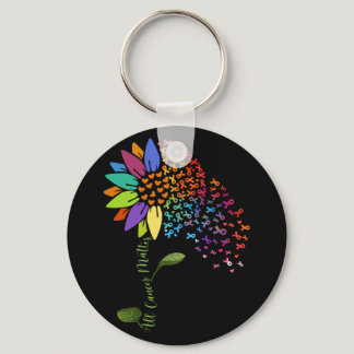 All Cancer Matters Awareness Day Sunflower Ribbon  Keychain