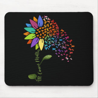 All Cancer Matters Awareness Day Sunflower Ribbon  Mouse Pad