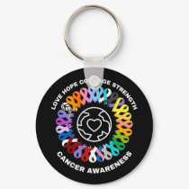 All Cancer Matters Awareness Every Color Ribbons Keychain