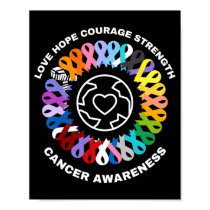 All Cancer Matters Awareness Every Color Ribbons  Poster