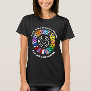 All Cancer Matters Awareness Every Color Ribbons T-Shirt