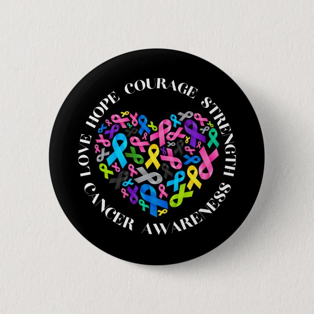 All Cancer Matters Awareness Fight All Cancer Ribb Button (Front)