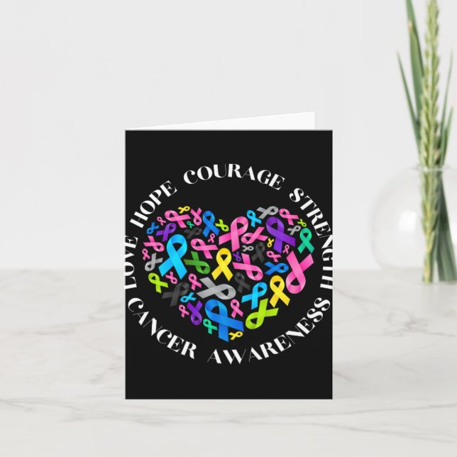 All Cancer Matters Awareness Fight All Cancer Ribb Card (Front)