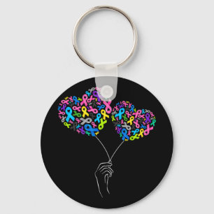 All Cancer Matters Awareness Fight All Cancer Ribb Keychain