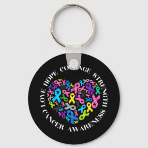 All Cancer Matters Awareness Fight All Cancer Ribb Keychain